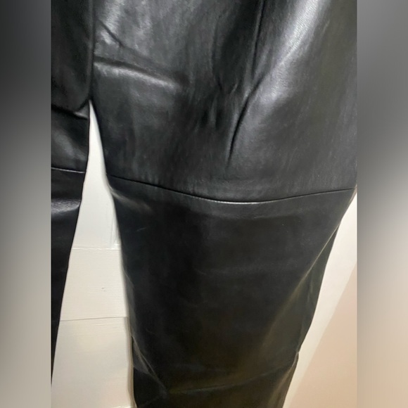 Faux leather pull on straight leg pants - Picture 3 of 5
